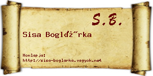 Sisa Boglárka névjegykártya